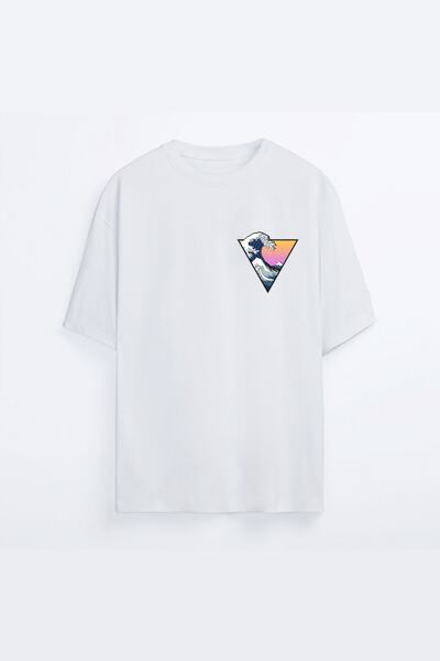 AYYA Унісекс біла футболка Great Vave Oversize з принтом