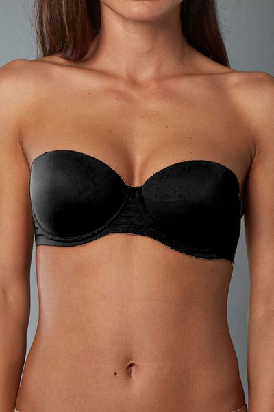 MİSS CLAİRE Γυναικείο Μαύρο Σουτιέν 11-382 Semi Haze-Up Underwire Strapless