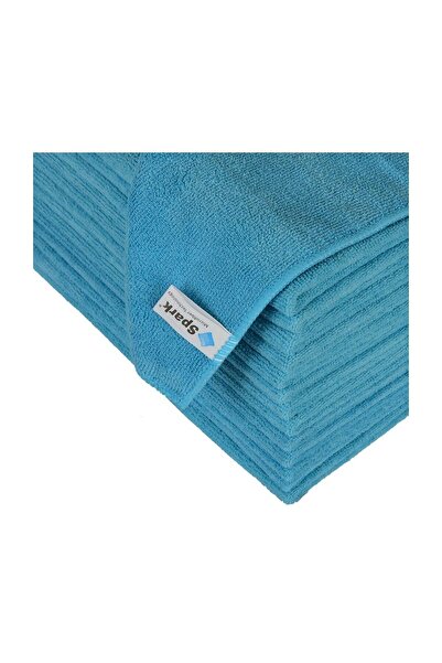 Spark (12 ADET) Spark 2310 Mikrofiber Havlu Genel Temizlik Bezi 50x60 cm. Turkuaz