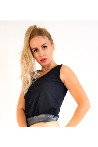 lovebox Kadın Lacivert Içi Polimer Kaplama Yağ Yakan Kolsuz Atlet Body Termal...