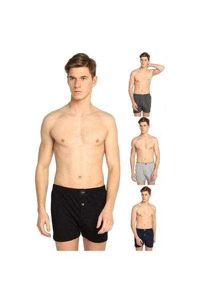Tutku 0117 Ανδρική Μαύρη Πετσέτα Waist Baxer 3 Συσκευασία