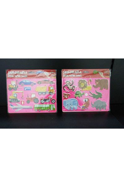 Tes Yayıncılık Art Painting with Stencils 2 Packs 2 Templates in Each Package