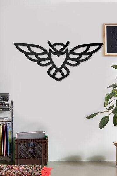 AHWALL Διακοσμητικό Ξύλινο Τραπέζι με Φιγούρα Κουκουβάγιας