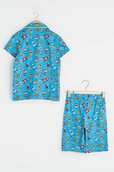 LC Waikiki Set pijama Lqq cu imprimeu albastru pentru baieti