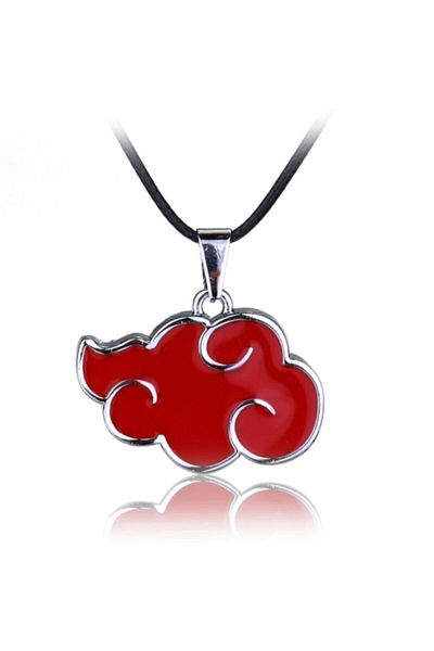 AlpCollection Naruto Anime Red Cloud Metal Leather String Gift Necklace Jewelry