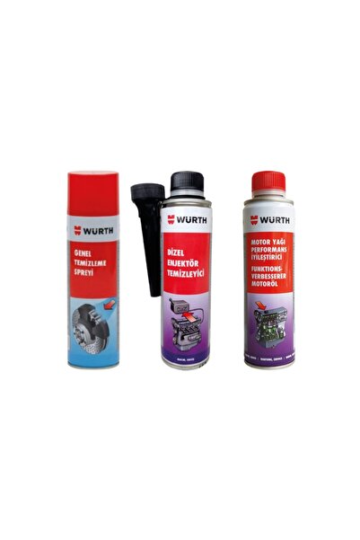Würth Dizel Yakıt Sistem Ve Enjektör Temizleyici+ Genel Temizleme Sprey+ Moto...