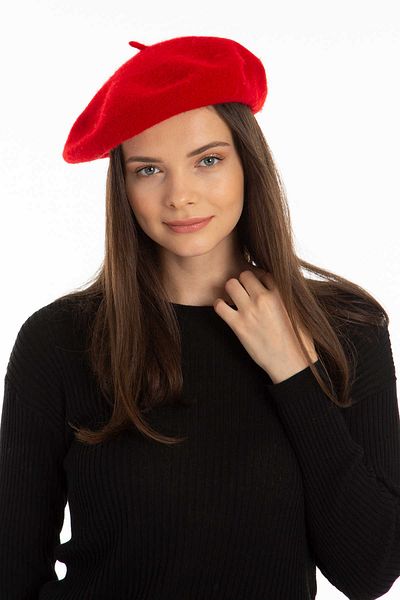 Bro Fashion Червена шапка с барета на френски художник