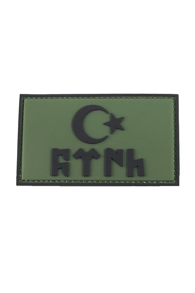 SINGLE SWORD Πλαστικό Pathç 3d Göktürk Written Crest Khaki