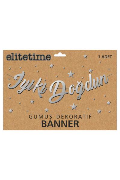 Generic Brand لافتة خط عيد ميلاد سعيد باللون الفضي