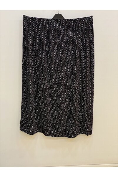 modagüven Piece Flared Elastic Waist Mother Skirt 44-54 Black