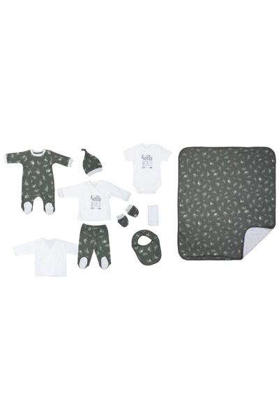 Bebepan Erkek Bebek Haki Dinasour Hastane Çıkış Set 10'lu