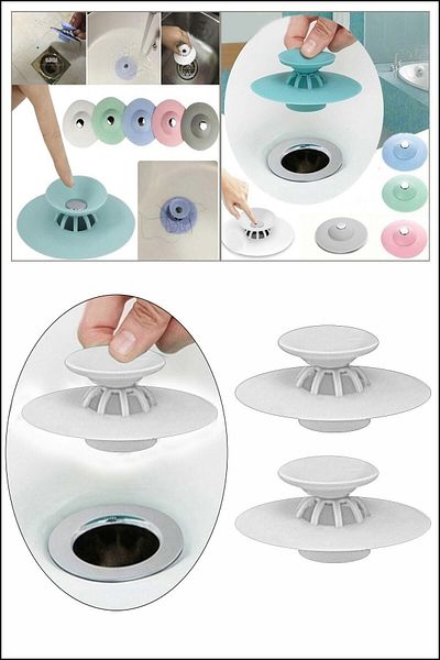 CMT 2 Pieces 9cm-silicone Colored Sink Plug-2 Stages