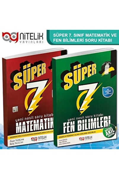 Nitelik Yayınları Nitelik 7. Sınıf Süper 7 Matematik Ve Fen Soru Kitabı 2022