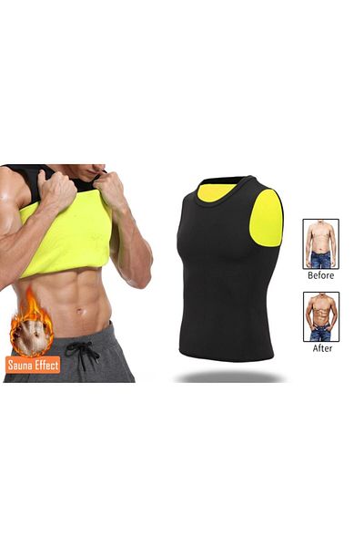 MultiFlexPro 100% Real Natural Neoprene Men's Thermal Sweating Sauna Singlet Corset Fitness Men's Singlet