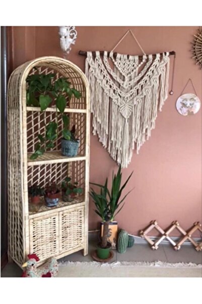 Renklidükkan Dekoratif Hasır Bambu Mutfak Banyo Ayakkabılık Kitaplık Rafı