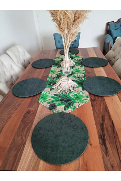 Ayşemce Αμερικάνικο ράνερ σερβιρίσματος με μπανάνα, τροπικά φύλλα και σχέδια,...