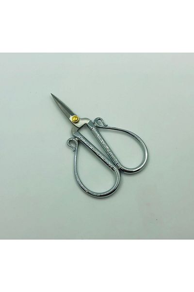 OzanTuhafiye Vintage Sewing Embroidery Promise Engagement Scissors Swan Shaped M13 Silver