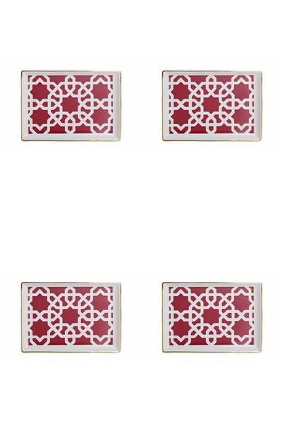 Porland Morocco Pattern Fuchsia Breakfast Plate 18cm Set of 4