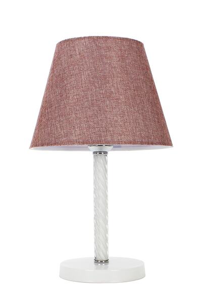 Vivido Abajur Gül Kurusu Elegant Komodin Abajur Beyaz Ayaklı Aydınlatma