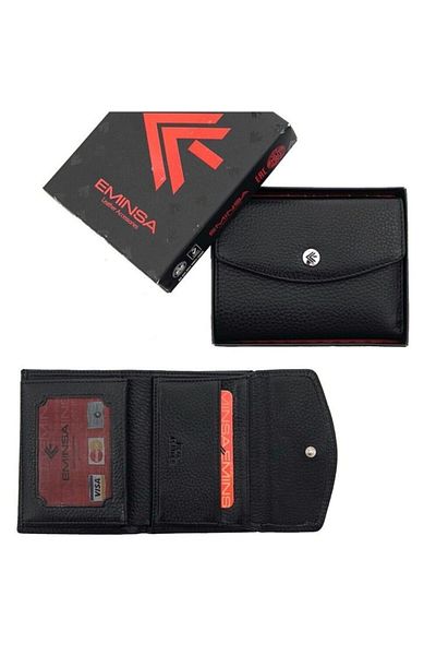Eminsa Black Color Mini Leather Wallet