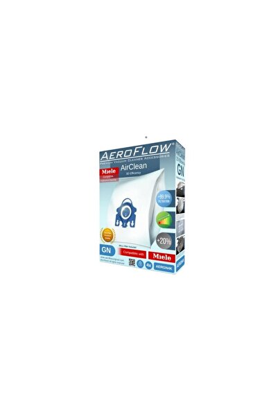 AeroFlow Cutie cu 4 saci de praf compatibile tip Miele Gn