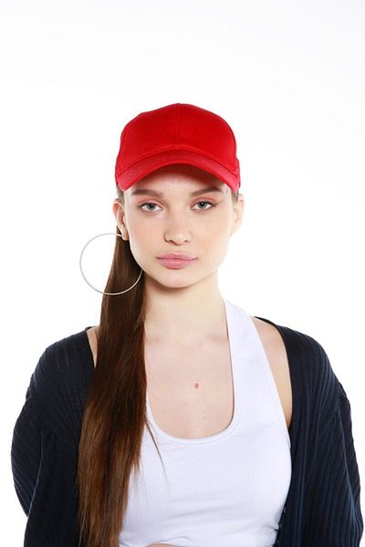 Zirve Women's Solid Color Hat Red