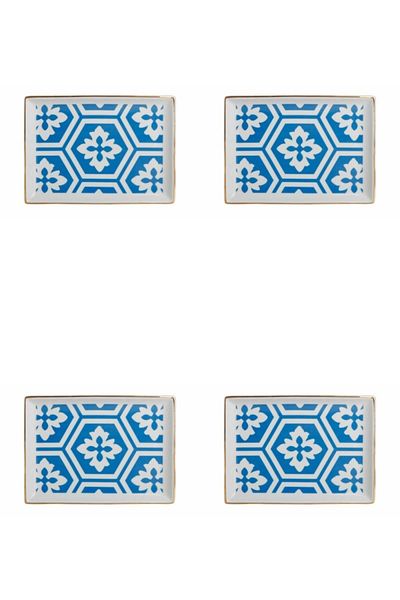 Porland Morocco Pattern Blue Breakfast Plate 18cm Set of 4