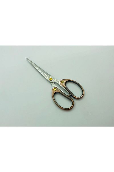 OzanTuhafiye Classic Sewing Embroidery Promise Engagement Scissors M14 Copper