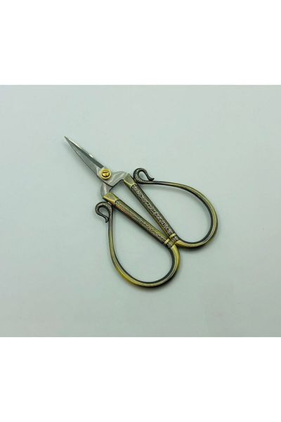 OzanTuhafiye Vintage Sewing Embroidery Promise Engagement Scissors Swan Shaped M13 Bronze