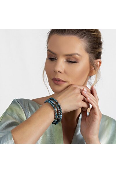 Tesbihane Hem Bileklik - Hem Kolye - Hem Tesbih 99lu Apatite Doğaltaş Aksesuar