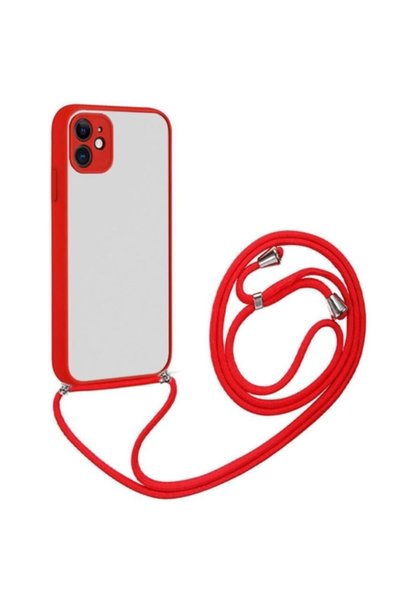 Ally Mobile Ally iPhone 12 6.1 Protective Silicone Case with Strap Red