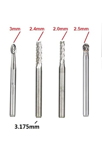 Depolife Cnc Freze Için Kesici Karbür Uç Seti Yoğun Çelik Ahşap Metal Alüminyum Pleksi Carbide Tungsten 4 Lü