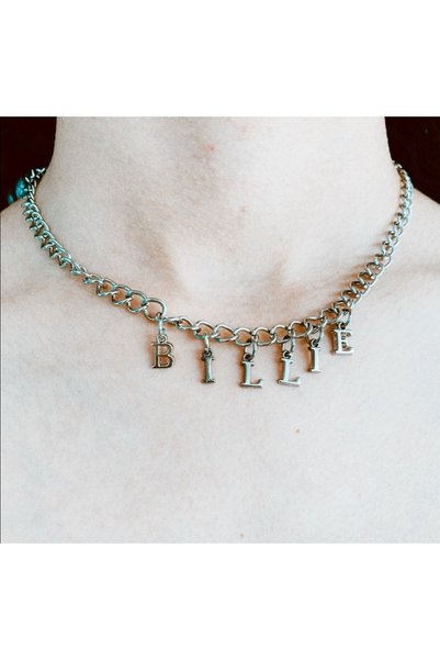 Generic Brand Unisex White Billie Eilish Lettered Chain Necklace