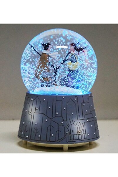 Lapidaria Kar Tanesi Püskürtmeli Kış Masalı Kar Küresi 16 Cm Işıklı Büyük Boy