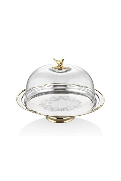 LAMEDORE Black Pearl Large Size Cake Stand with Glass Lid