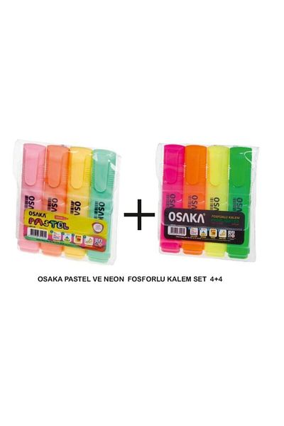 Osaka Pastel and Neon Highlighter Set 4+4i