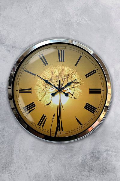 Kasva Concept Gift 40 cm Chrome Metal Sun Wall Clock