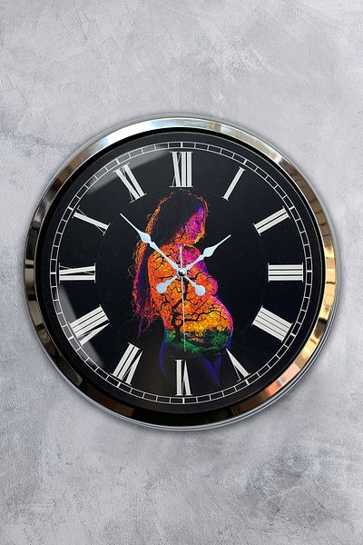 Kasva Concept Gift 40 cm Chrome Metal Natural Wall Clock