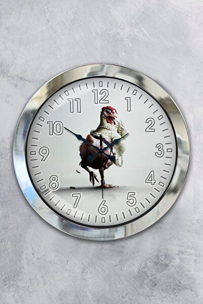 Platin Saat هدية ساعة حائط معدنية من الكروم مقاس 36 سم