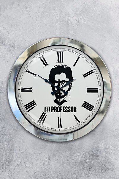 Platin Saat ساعة حائط يد بروفيسور معدن كروم مقاس 36 سم
