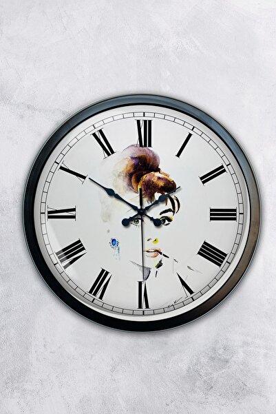 AİB STORE Δώρο 40 εκ. Μαύρο Μεταλλικό Γυναικείο Ρολόι Τοίχου