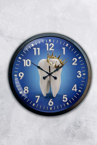 Kasva Concept Gift 40 cm Black Metal Dentist Wall Clock