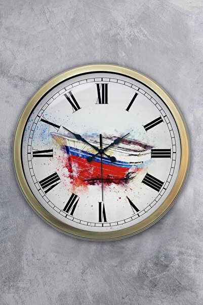 Dream Gift هدية ساعة حائط على شكل قارب معدني عتيق مقاس 40 سم