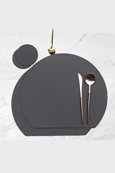 Esafe Home Viluxe Round Leather American Service for 4 People 8 Pieces