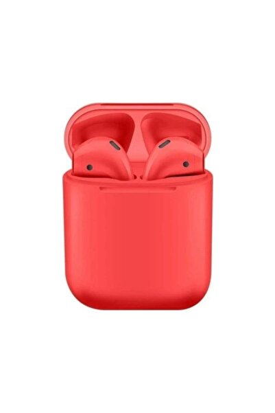 TRUE I12 Inpods Uyumlu  Bluetooth Kulaklık Pop Up 5.0 Stereo Mat Kırmızı