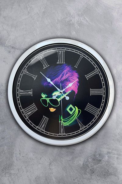 Kasva Concept Gift 40 cm White Metal Disco Wall Clock