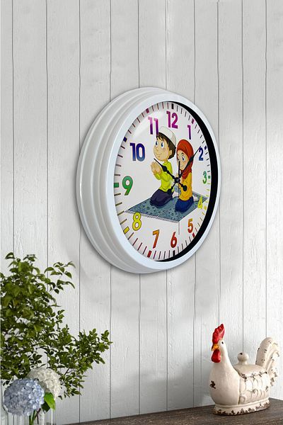 Kasva Concept Gift 40 cm White Metal Children's Room Wall Clock