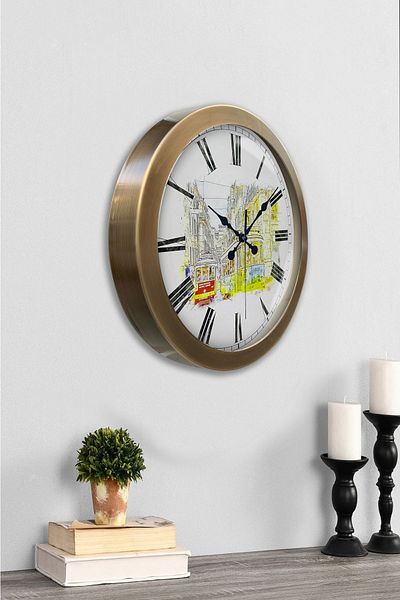 Kasva Concept Gift 36 cm Antique Metal Nostalgia Wall Clock