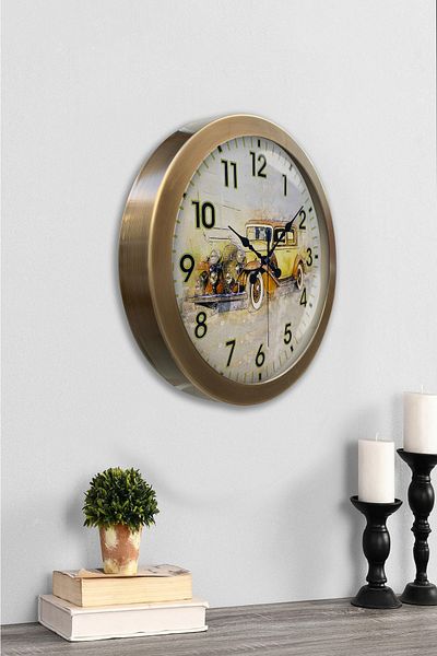 Kasva Concept 36 cm Antique Metal Classic Car Wall Clock