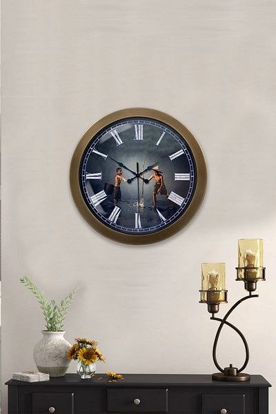 Kasva Concept Gift 36 cm Antique Metal Children's Themed Wall Clock